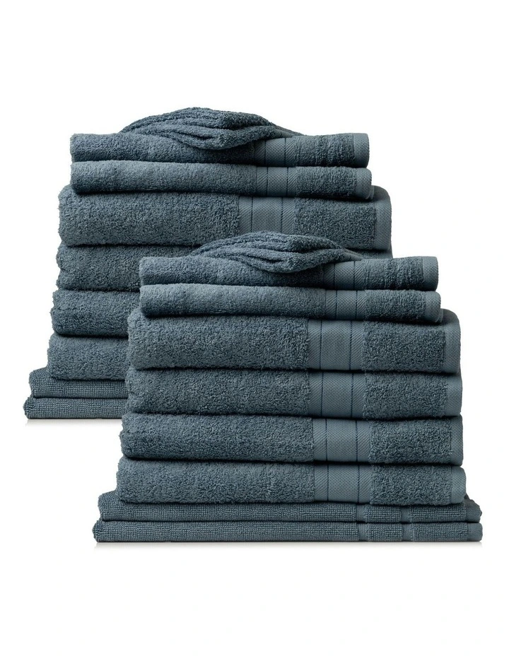 Regency Luxury Plush Towel Set 20 Piece in Denim