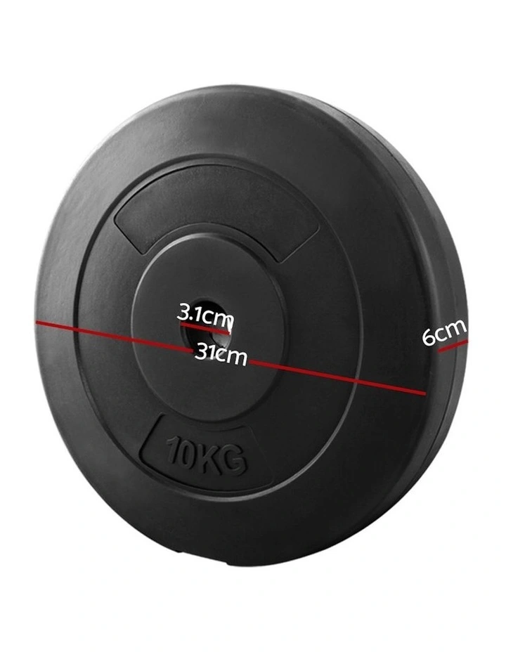 Barbell Weight Plates 10kg 2-Pack in Black