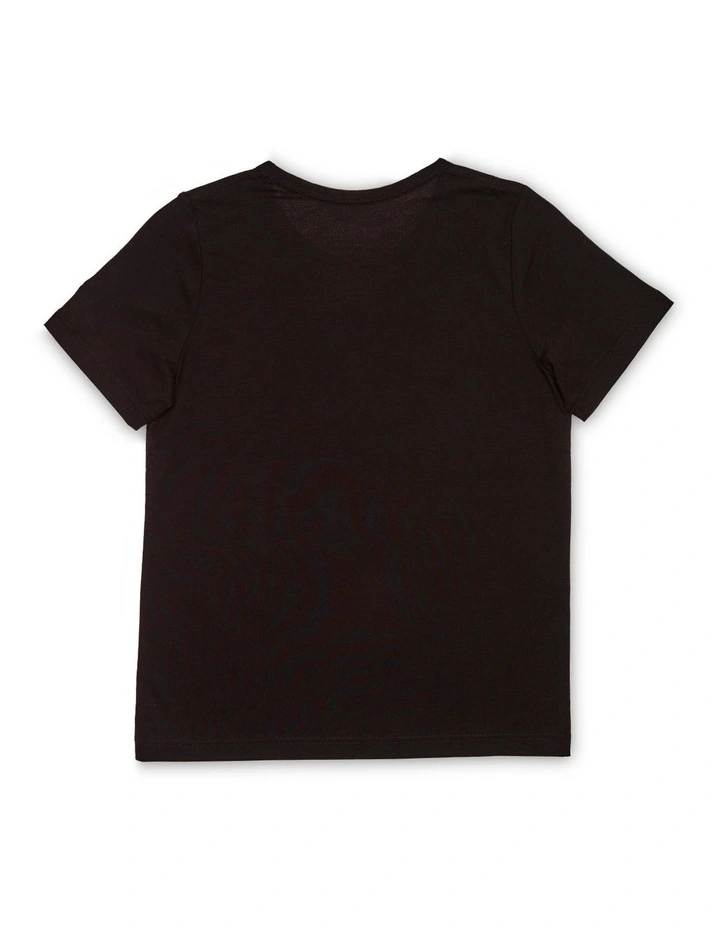 Script Short Sleeve Tee in Black