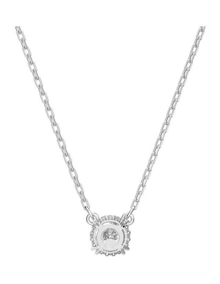 Constella Pendant Round Cut Rhodium Plated in White