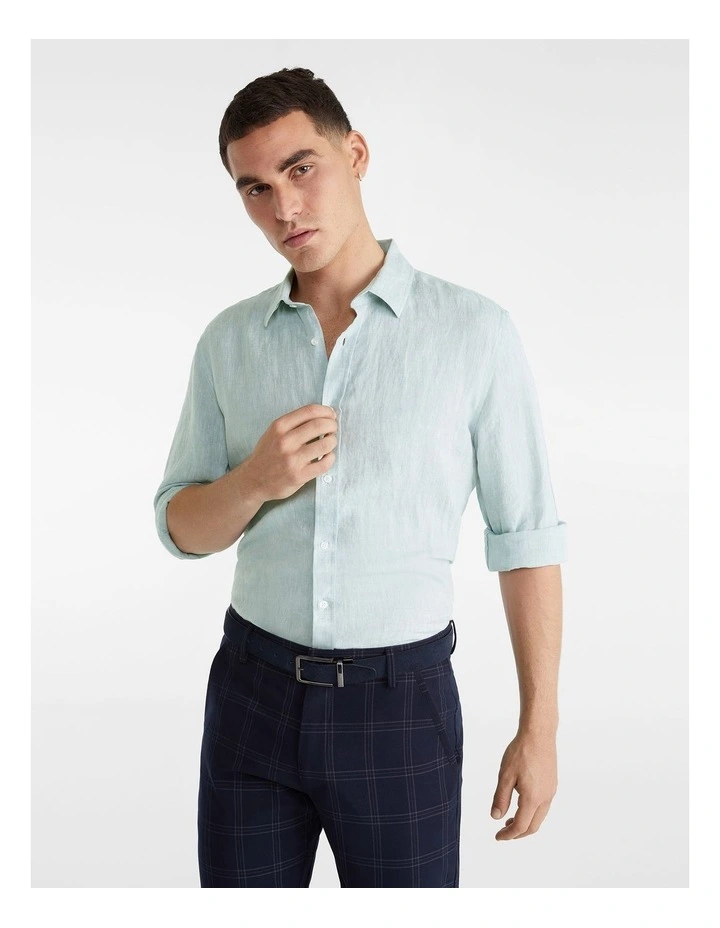 West Hampton Pure Linen Shirt in Mint