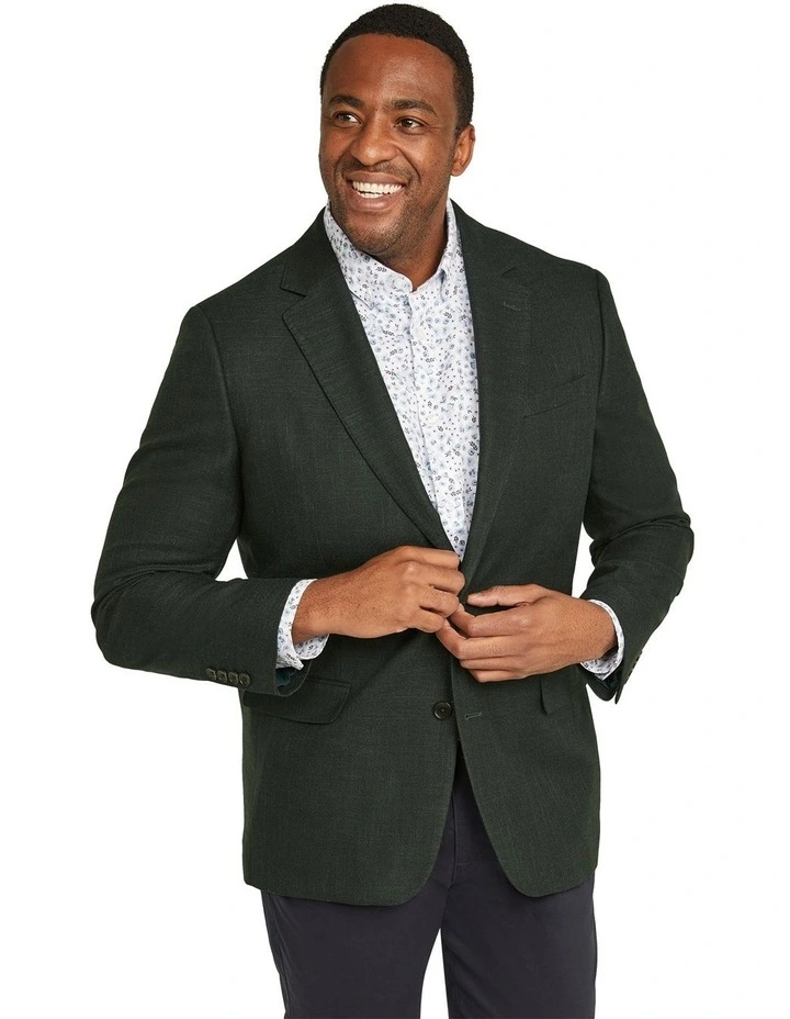 Evans Textured Stretch Blazer in Forest