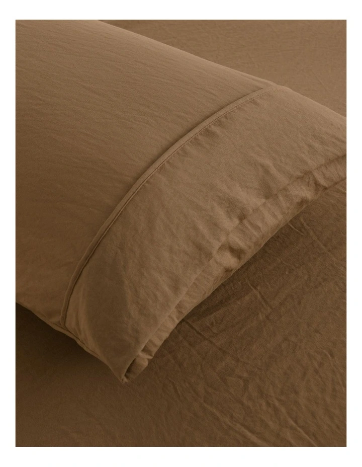 Superfine Washed Microfibre Standard Pillowcase Twin Pack in Rust