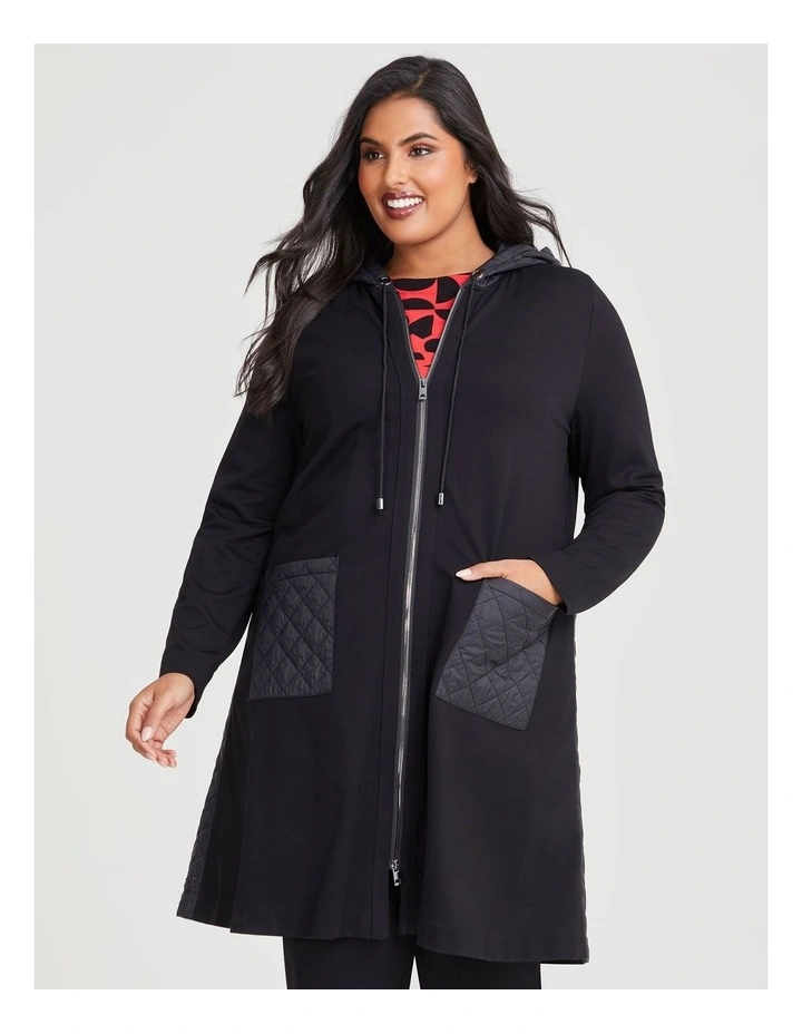 Ponte Quilted Ohara Jacket in Black