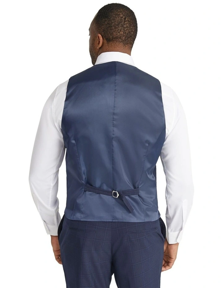 Damon Check Waistcoat in Navy