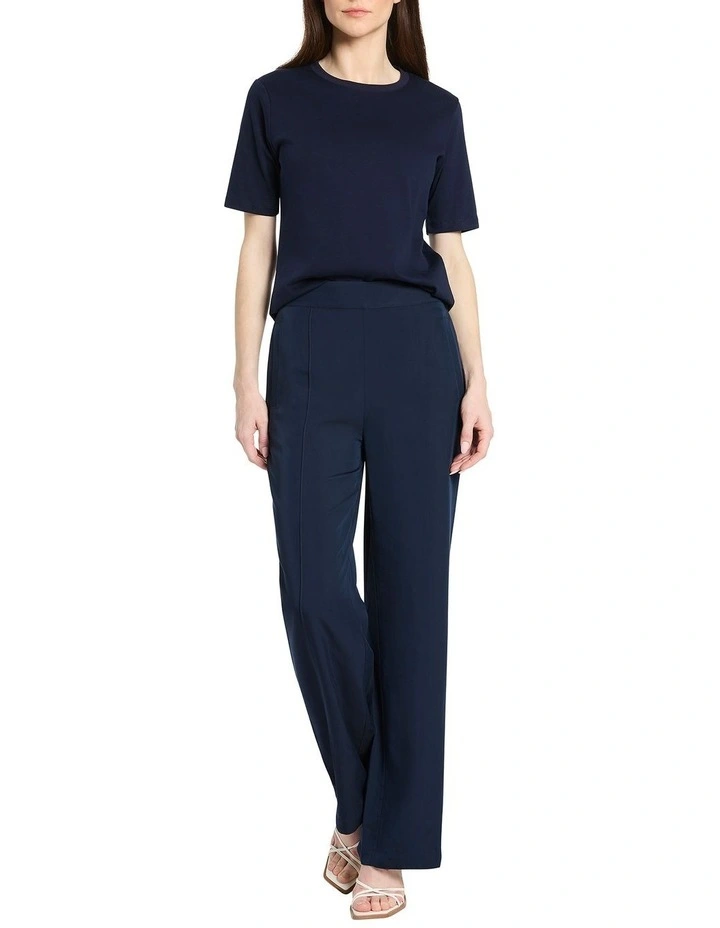 Monty Mercerised Cotton Tee in Navy