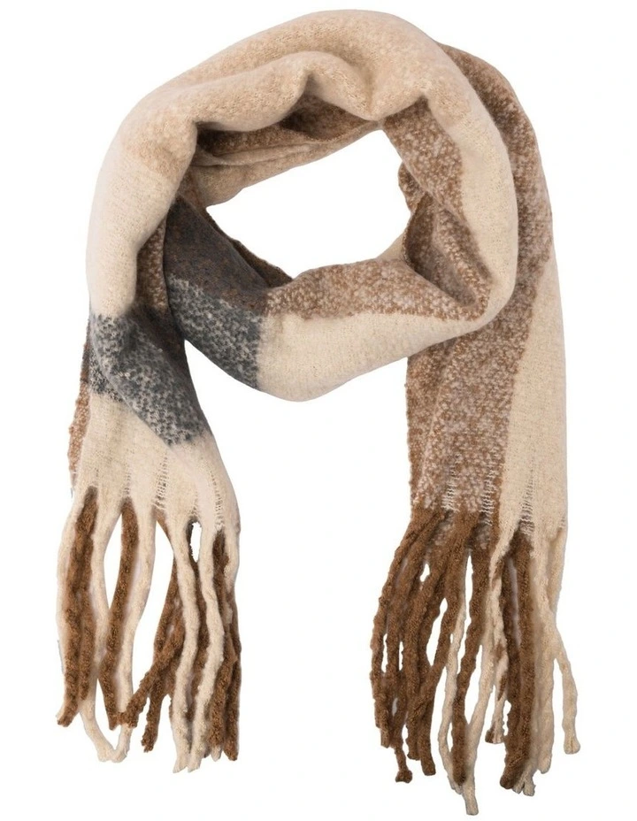 Big Block Scarf in Tan