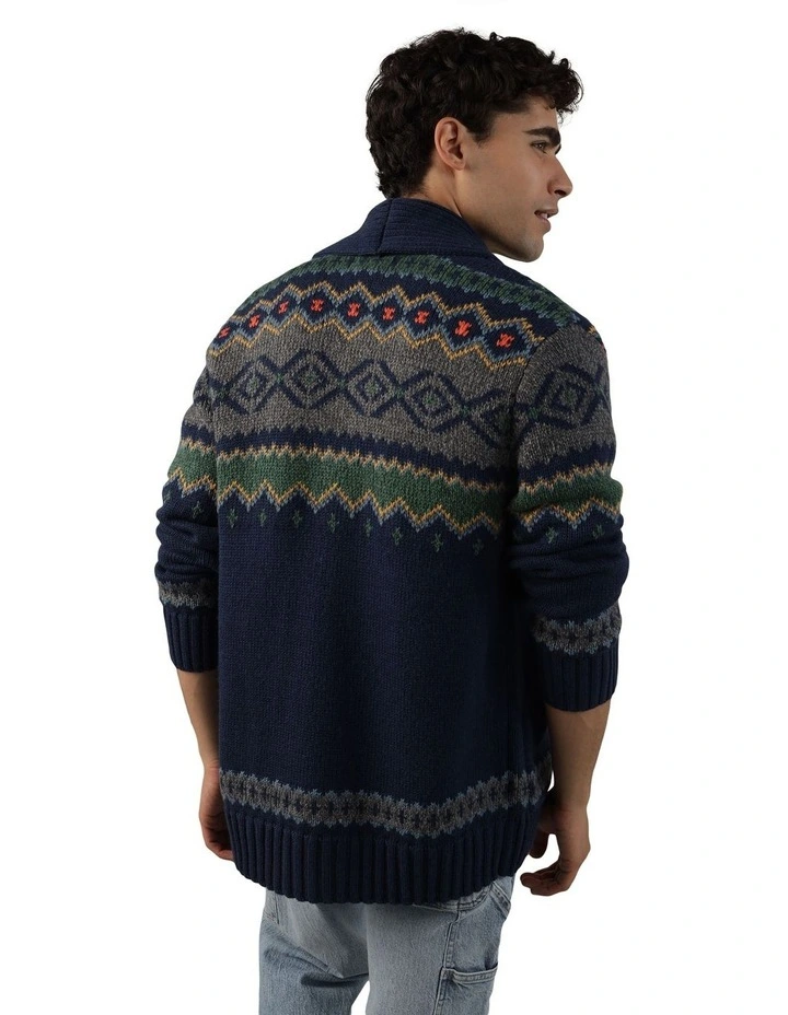 Shawl Collar Cardigan in Navy