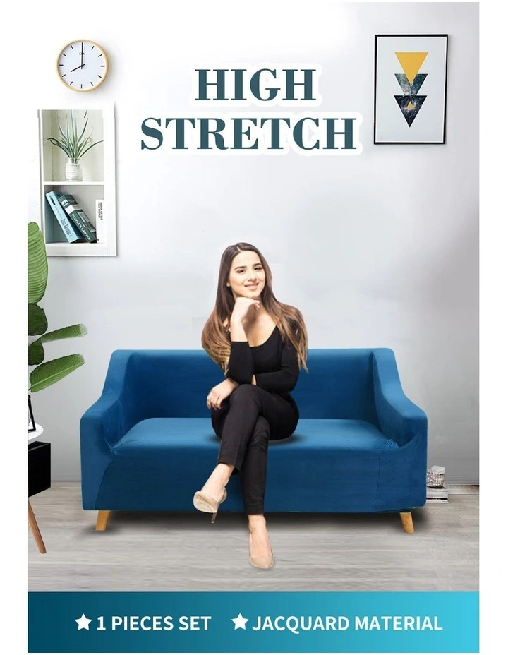 Sofa Covers 2 Seater High Stretch Slipcover Protector Couch Cover in Navy