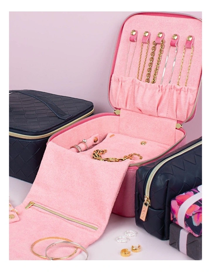 Luxe Velvet Large Jewellery Cube in Coral