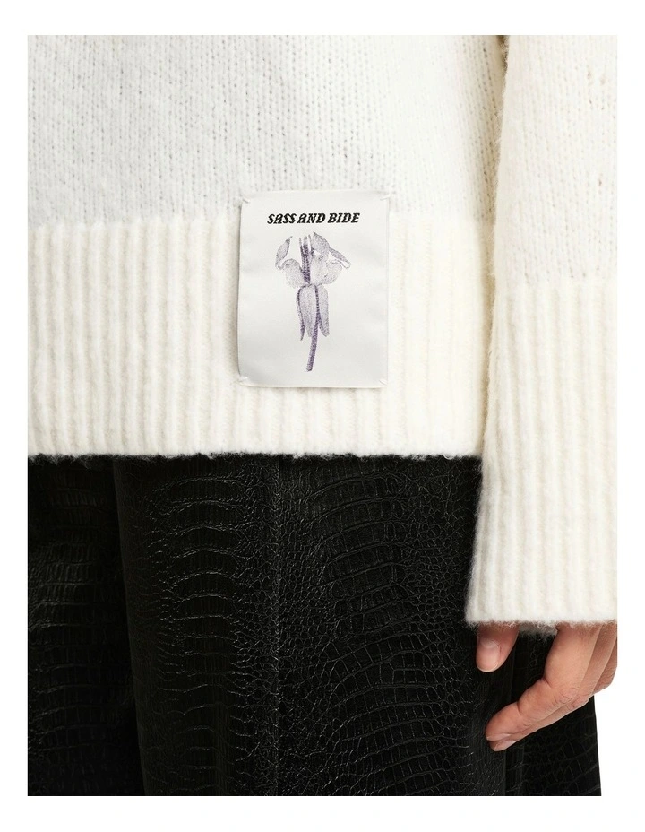 Cashmere Blend Polo Jumper in White