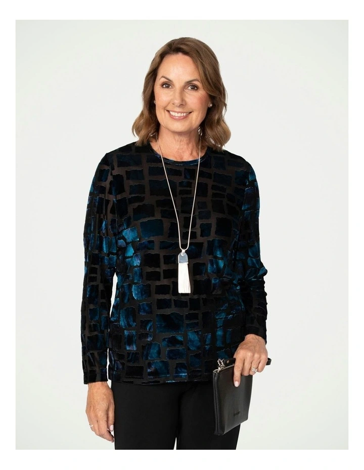 Cordelia Long Sleeve Top in Blue