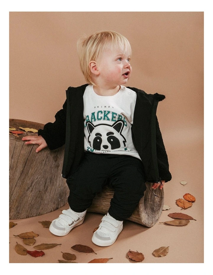 Raffi Mix Crew Sweat Top (Sizes 0-5) in Vintage White