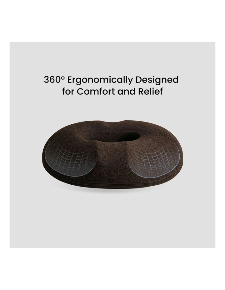 Premium Quality Memory Foam O Shape Cushion Seat in Brown