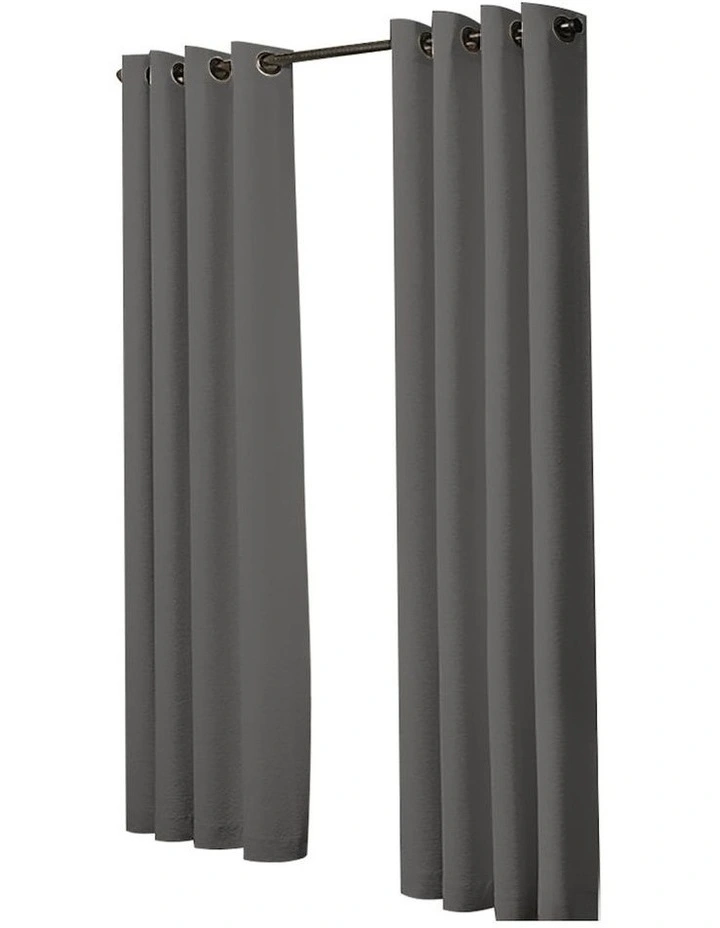 2x Marlow Blackout Curtain 132x213cm in Charcoal