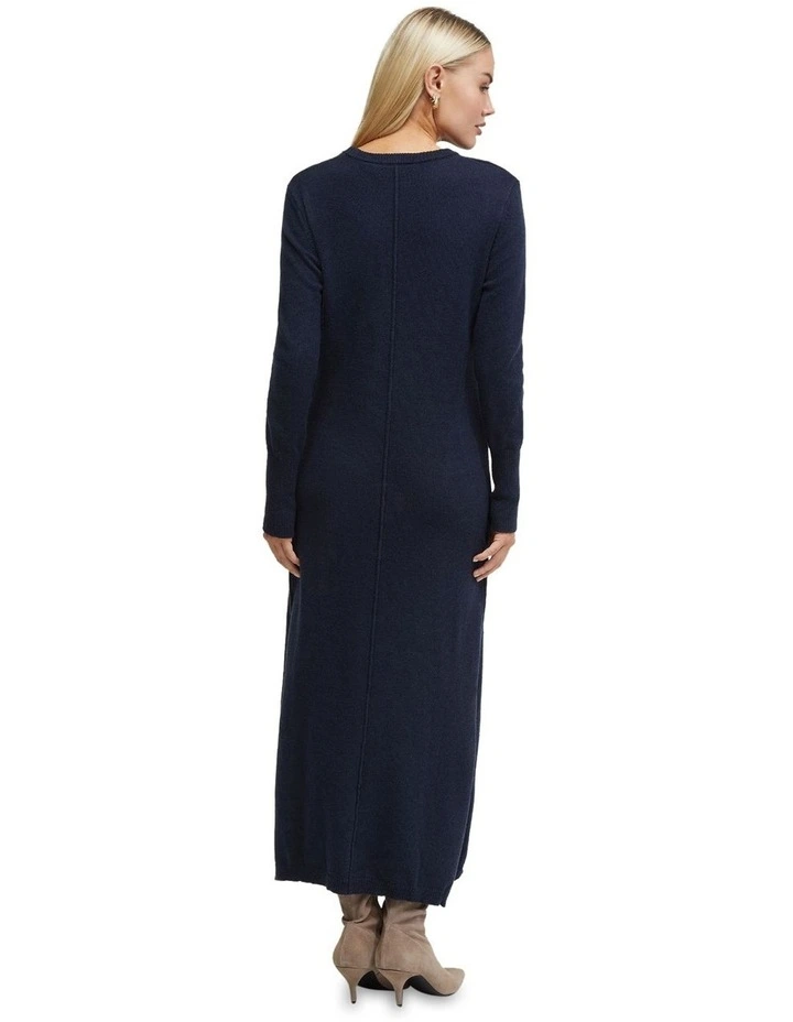 Chrissy Loose Fit Knitted Dress in Navy