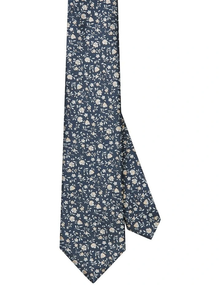 Floral Tie in Navy