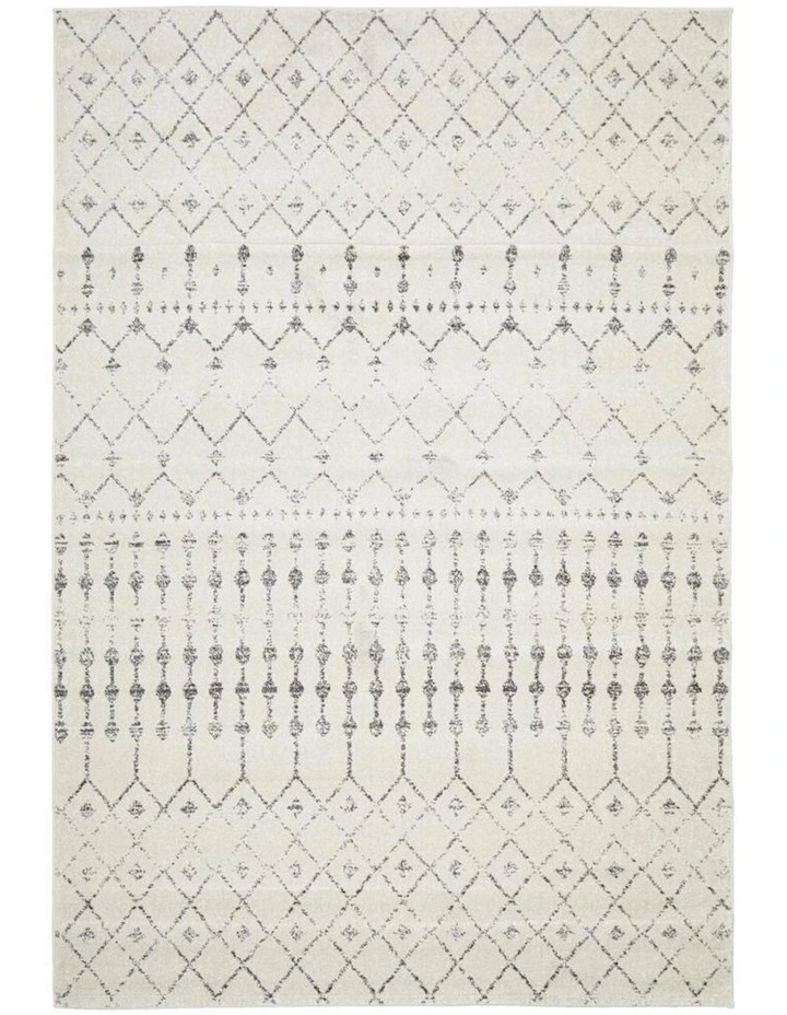 Chrome Elsa Rug in White/Silver