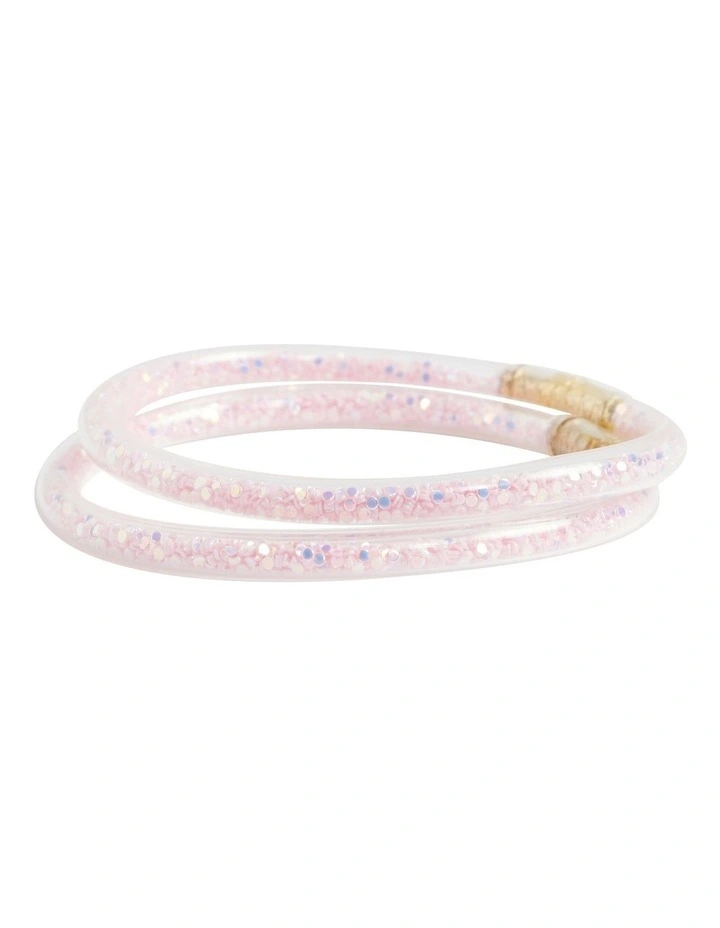 Glitter Bangle Pack in Pink