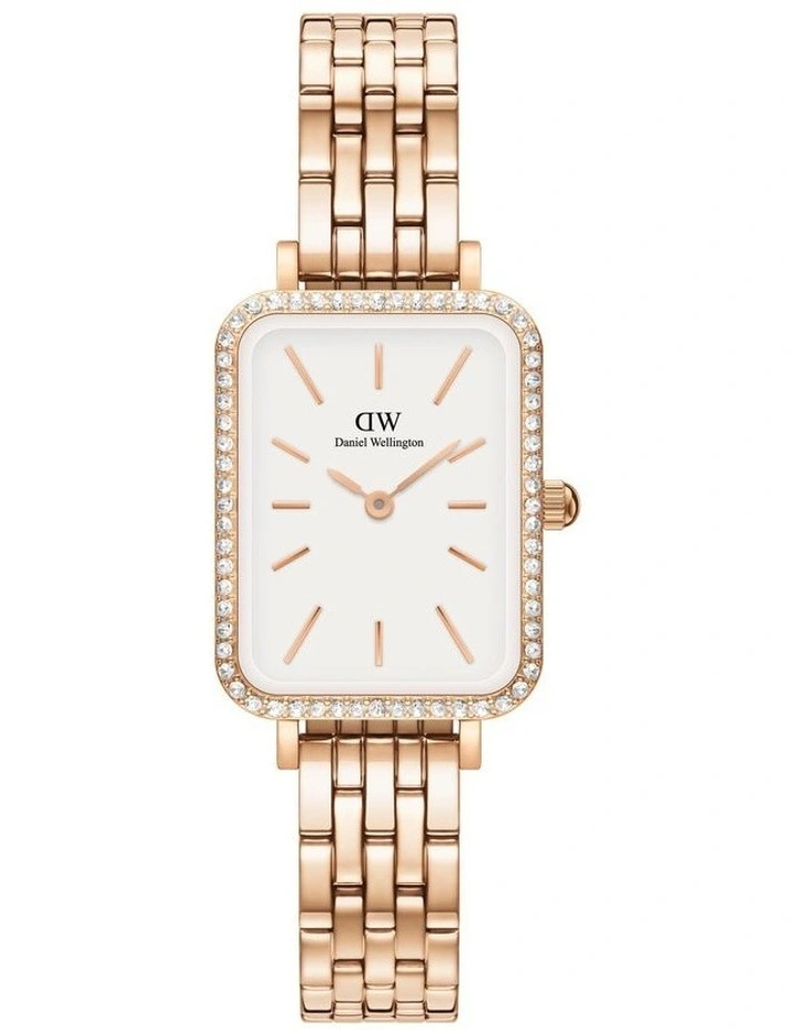 Quadro Lumine Stainless Steel Watch in Rose Gold
