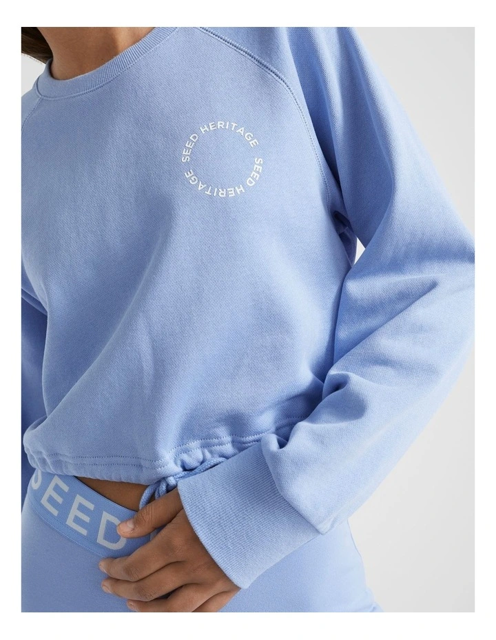 Core Logo Crop sweater in Blue