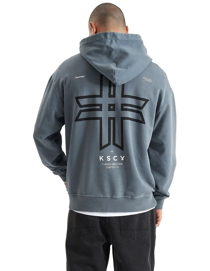 Longpine Relaxed Hooded Sweater in Blue