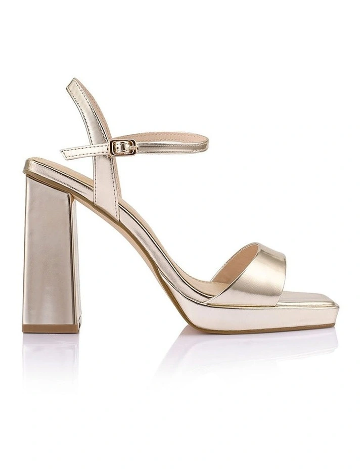 Paulie Platform Heeled Sandals in Gold