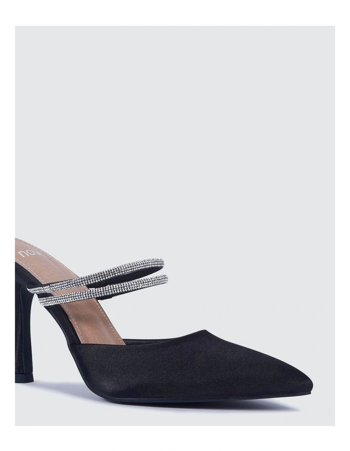 Idris Pumps in Black Satin