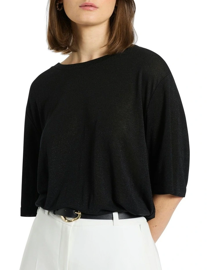 Cosima Tee in Black Sparkle