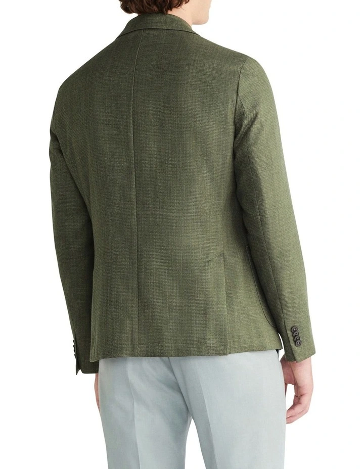 Textured Slub Blazer in Green