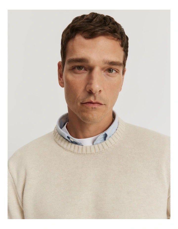 Australian Cotton Crew Knit in Oat Milk