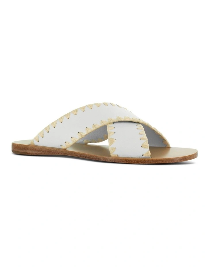Bess Flat Sandals in White