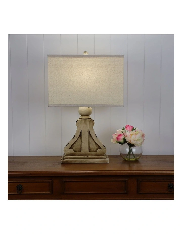 Provence Wood-Tone Resin Table Lamp Brown