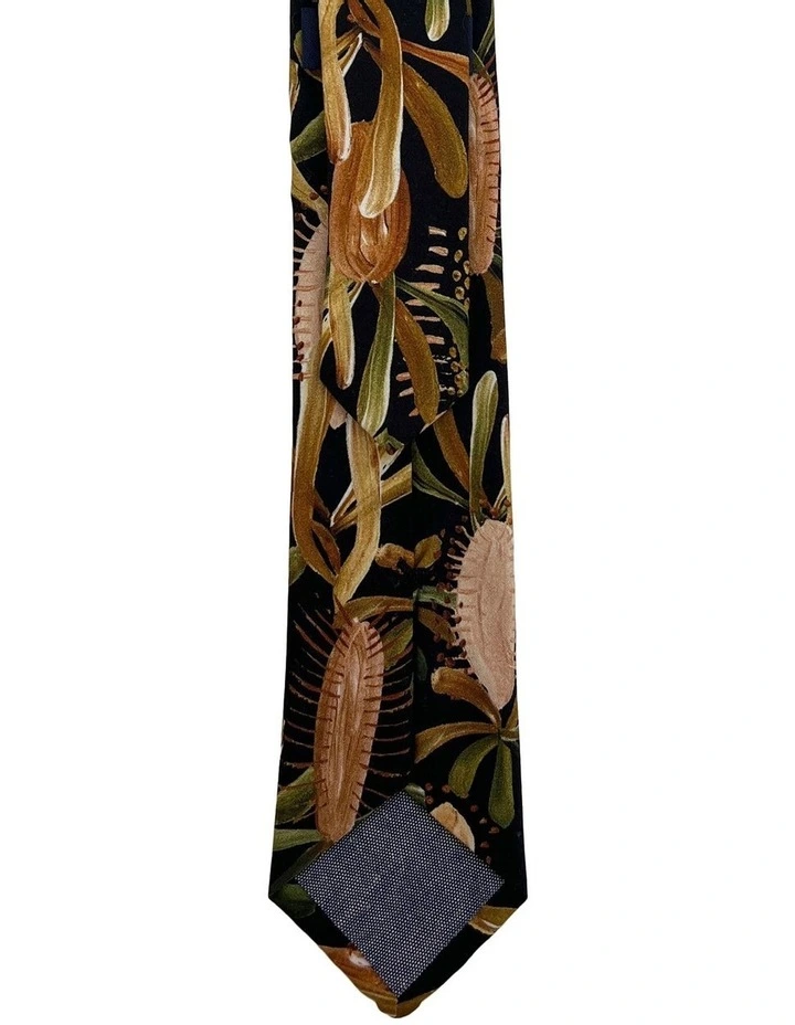 Grass Tree Cotton Tie in Black