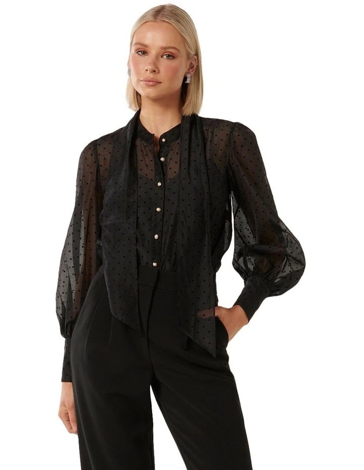 Vienna Organza Blouse in Black
