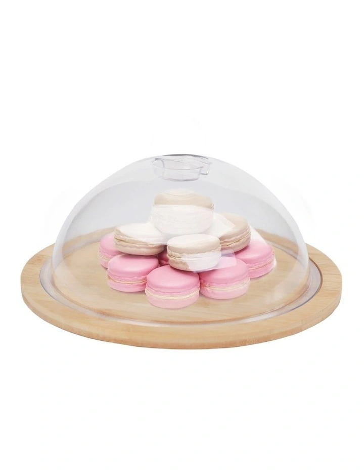 Bamboo Mini Round Cheese Tray in Beige