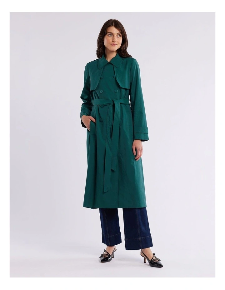 Miley Trench Coat in Emerald