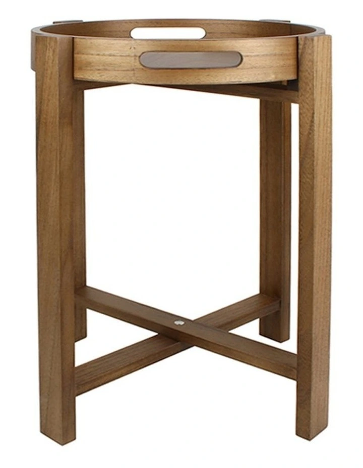 Minlaton Pauwolnia Wood Table 52x40cm in Brown