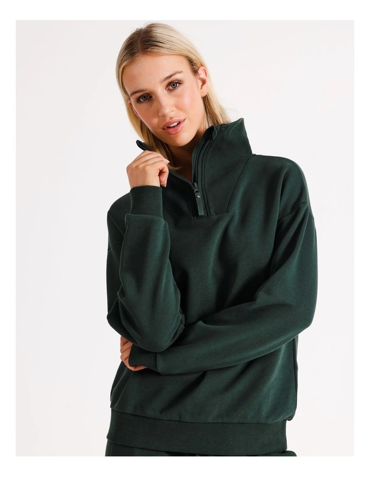 Half Zip Sweater in Green