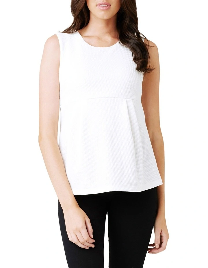 Waffle Peplum Top