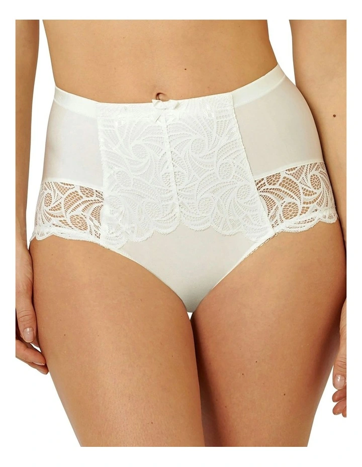 Ariane Lace & Microfiber High Waist Brief in Ivory