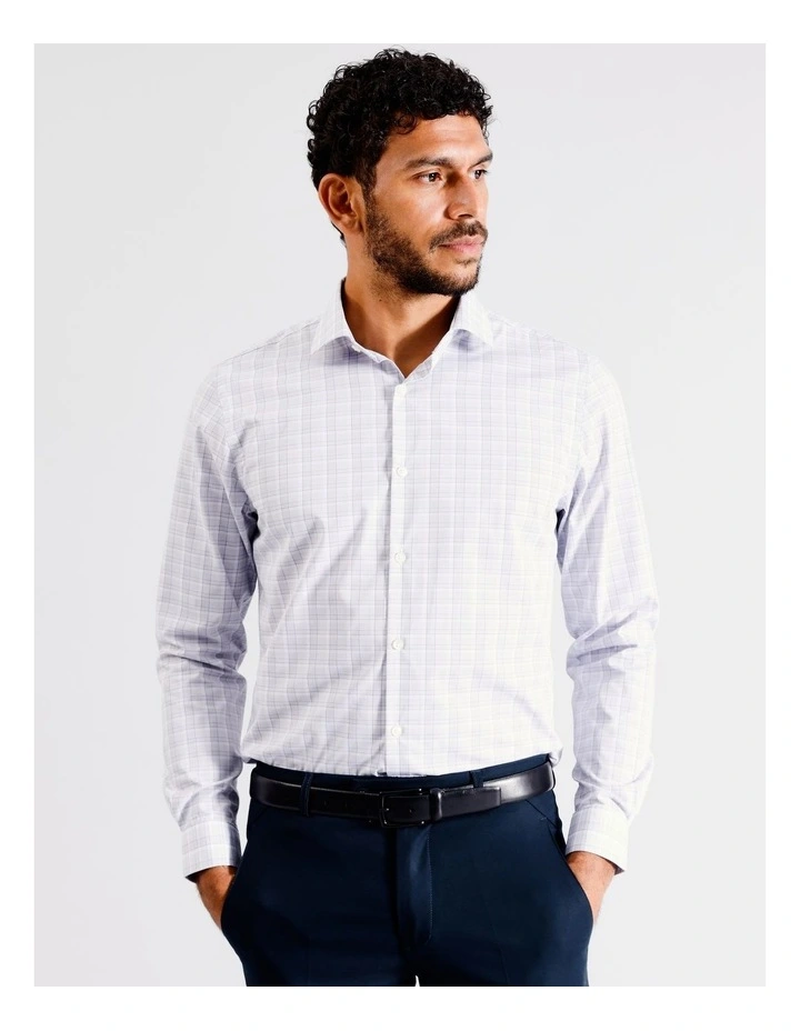 Tailored Long Sleeve Shirt 2 Colour Large Check In Blue
