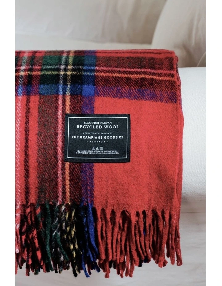 Heritage Collection Recycled Wool Scottish Tartan Blanket in Traditional