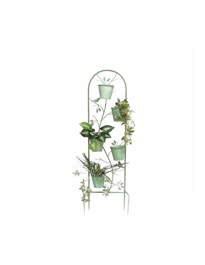 Decorative 5 Piece Pot Planter Garden Stake in Multi