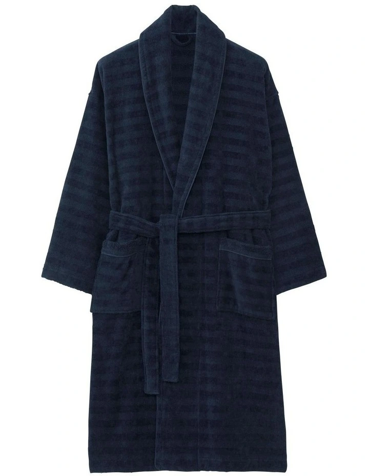 Chiswick Towelling Robe in Midnight