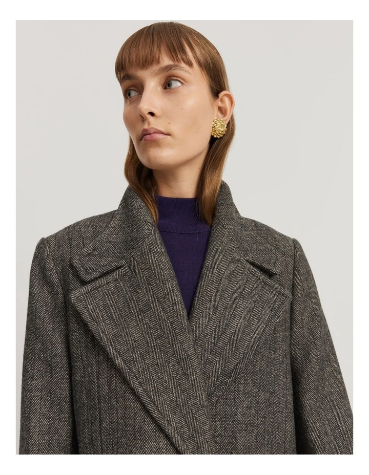 Herringbone Coat in Herringbone