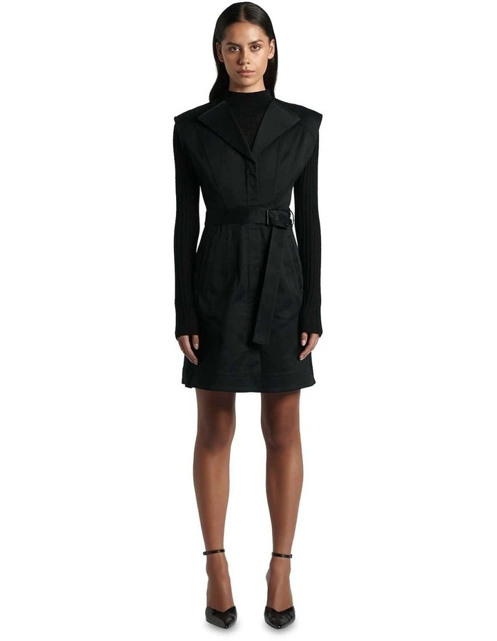 Cotton Mini Dress in Black