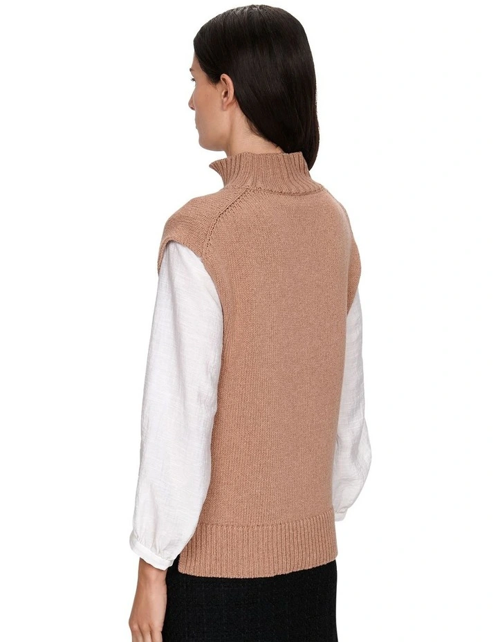 Chunky Merino Blend Tunic in Camel