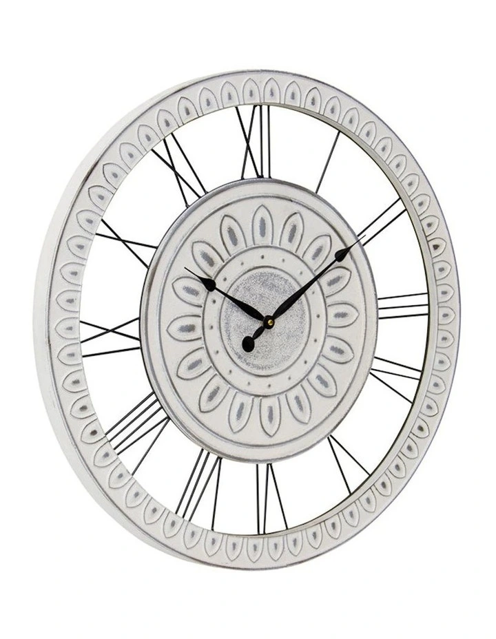 70 cm French Provincial Roman Numerals Wall Clock in White