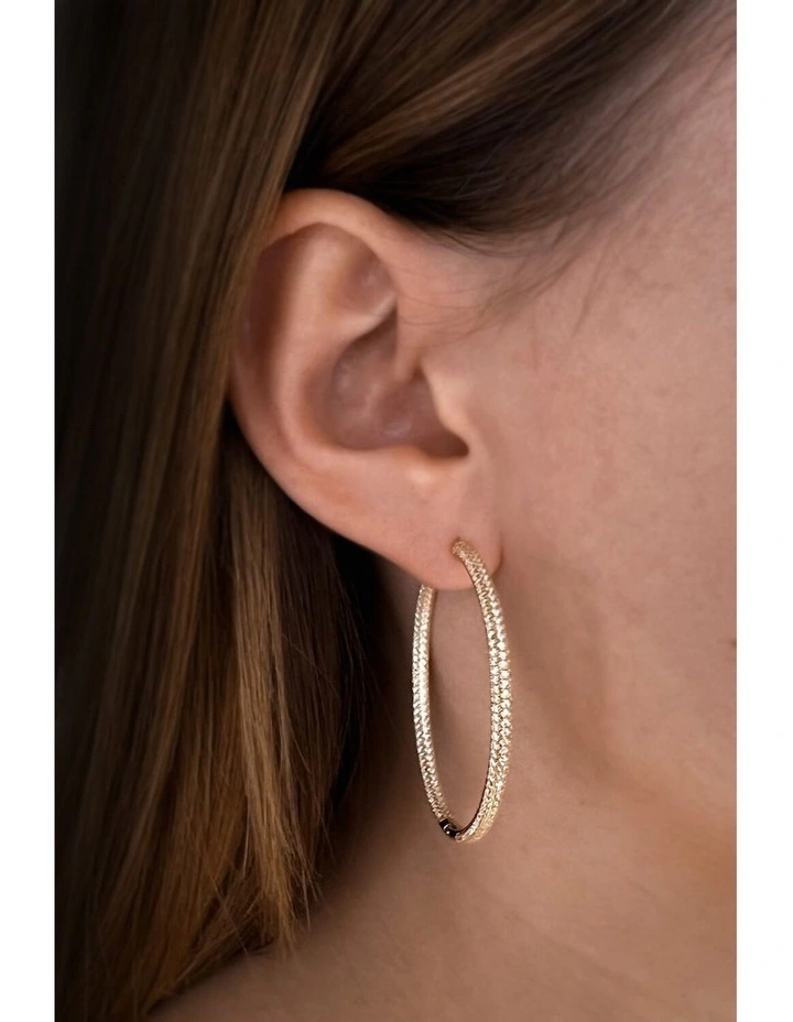 Pursuit Pave Hoops in Gold